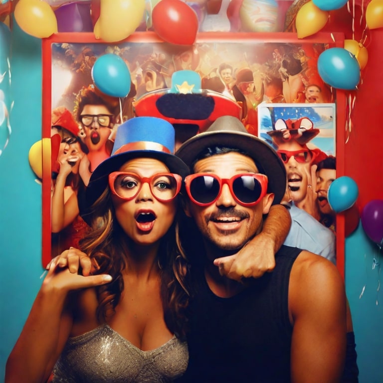 photobooth para fiestas Personas disfrutando en un photobooth para fiestas
