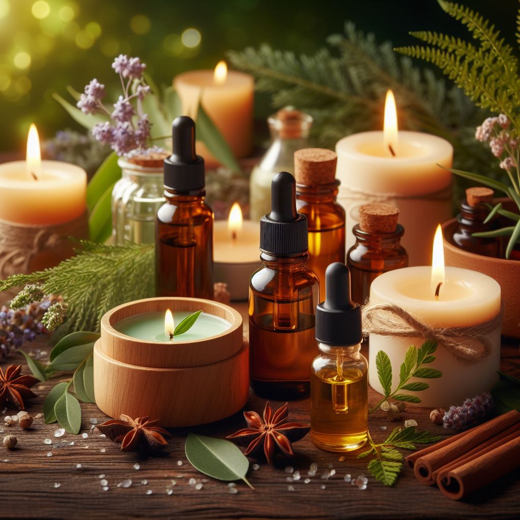 Velas y aceites esenciales con aromas de la naturaleza